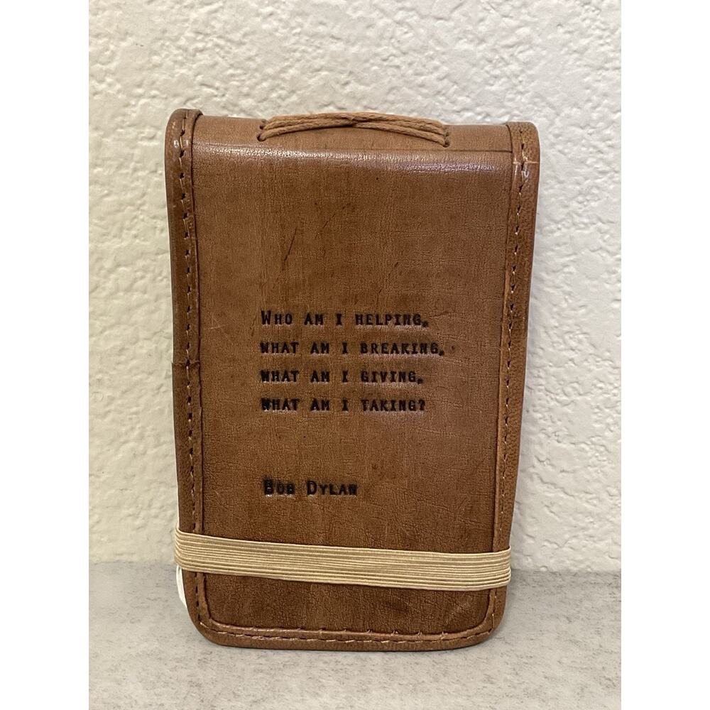 Sugarboo & Co Leather Pocket Journal Bob Dylan Quote Vintage Distressed